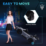 AIYAPLAY Maserati GT2 Licensed 12V Kids Electric Ride on Car with 4 Suspension Wheels, Remote Control, Music, Horn, Lights, Grey