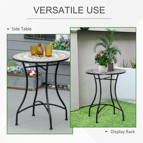 Outsunny 60cm Mosaic Outdoor Patio Table - Green