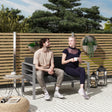 Outsunny Two-Seater Aluminium Garden Sofa - Grey