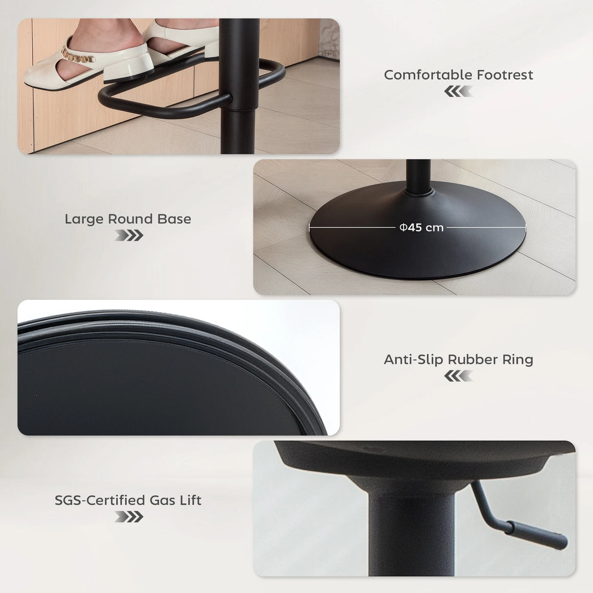 HOMCOM Set of Two Relaxed Tub Bar Stools - Dark Grey