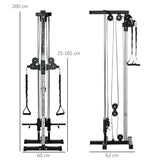 SPORTNOW Wall Mount Cable Machine, 15 Positions Adjustable Cable Crossover Machine Dual Pulley System for Home Gym
