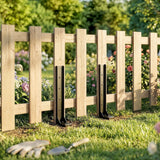 Outsunny 2 Pack Fence Post Repair Kit, 81 cm Metal Fence Post Support with Drill, Garden Ground Spikes for Broken Gate, Posts