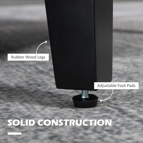 HOMCOM 2 Pieces Modern Armchairs with Rubber Wood Legs, Upholstered Accent Chairs, Single Sofa for Living Room, Bedroom, Grey