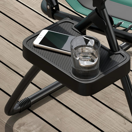 Outsunny Zero Gravity Lounger Chair, Folding Reclining Patio Chair with Padded Seat, Cup Holder, Soft Cushion and Headrest for Poolside, Camping, Green