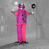 Outsunny 57 Scary Animated Clown Decoration - Pink/Purple