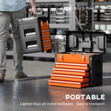 HOMCOM 4 Drawers Large Toolbox - Orange