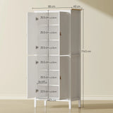 HOMCOM 176.5 cm Tall Pantry Cupboard with Motion Sensor LED Light - White