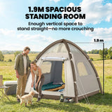Outsunny Inflatable Camping Tent with Rainfly, 3 Man Air Tent 3000mm Waterproof Blow Up Tents, Cream