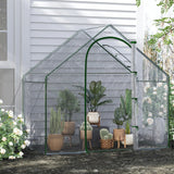 Outsunny Walk In Tomato Greenhouse Garden Outdoor Mini Greenhouse Flower Planter Steel Frame with Zipped Door & Window, PVC Cover, 180 x 100 x 168CM, Clear