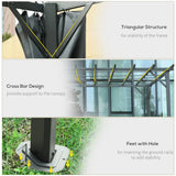 Outsunny 3.6 x 3(m) Outdoor Pergola with Retractable Roof and Curtains, Garden Gazebo Canopy Sun Shade Shelter with Aluminum Frame, Dark Grey