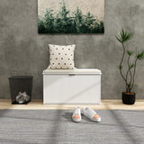HOMCOM Elegant Eight Shoe Bench, with Top Seat - White