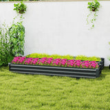 Outsunny 60 x 240cm Galvanised Steel Planter, with Open Bottom, Pack of 2