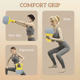 SPORTNOW 12KG Soft Kettlebell, Kettlebell with Non-Slip Handle for Home Gym, Weight Lifting, Strength Training, Yellow/Grey