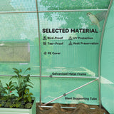 Outsunny Large Polytunnel Walk In Greenhouse, Plant Gardening Tunnel Green House with Metal Hinged Door, Galvanised Steel Frame & Mesh Windows, Green (3 x 6 m)