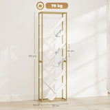 HOMCOM 10 Shelf Modern-Style Bookshelf - Gold Tone/White