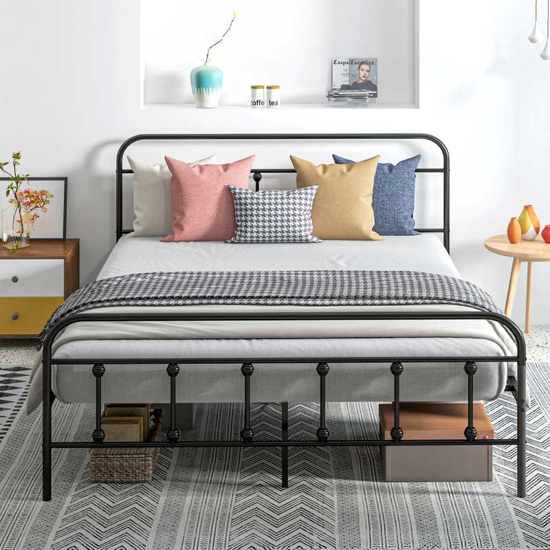 HOMCOM King Size Minimalistic Metal Bed Frame - Black